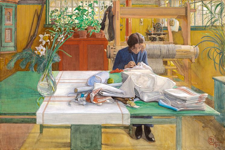 Carl Larsson, Syende flicka , 1911.