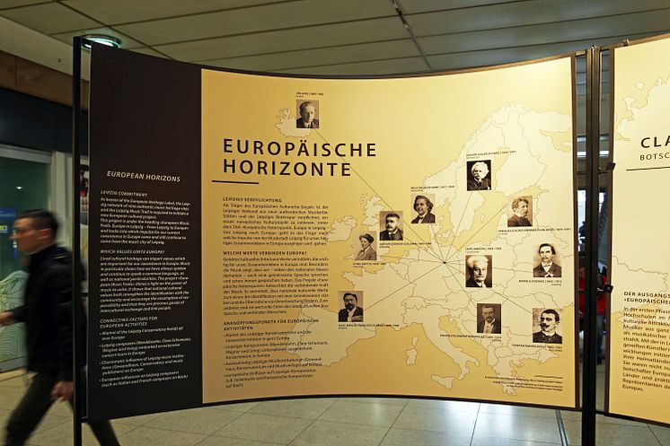 Blick in die Ausstellung "Europäische Notenspuren"