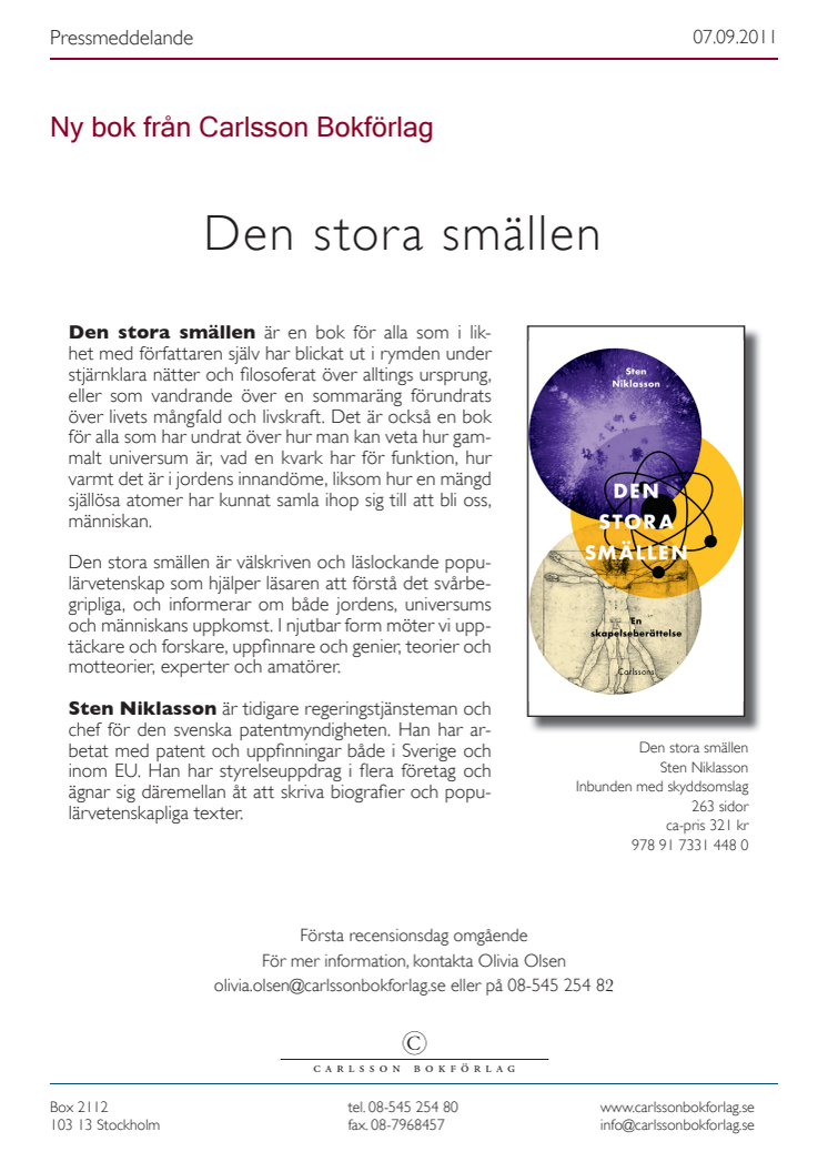 Ny bok: Den stora smällen