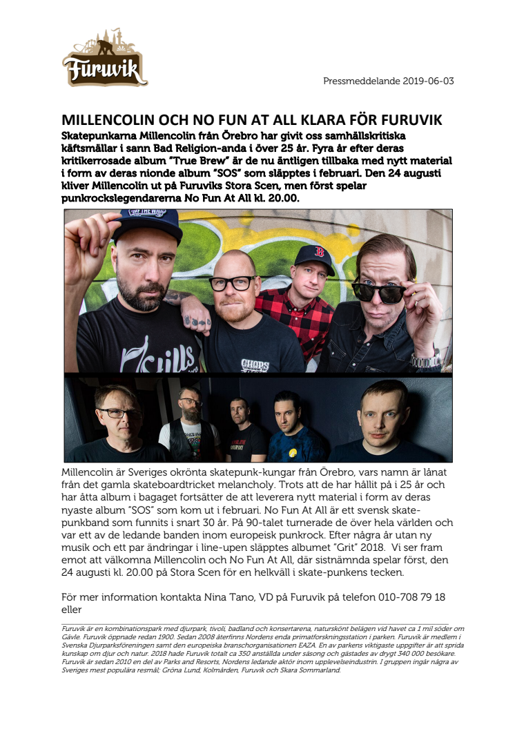 Millencolin och No Fun At All klara för Furuvik