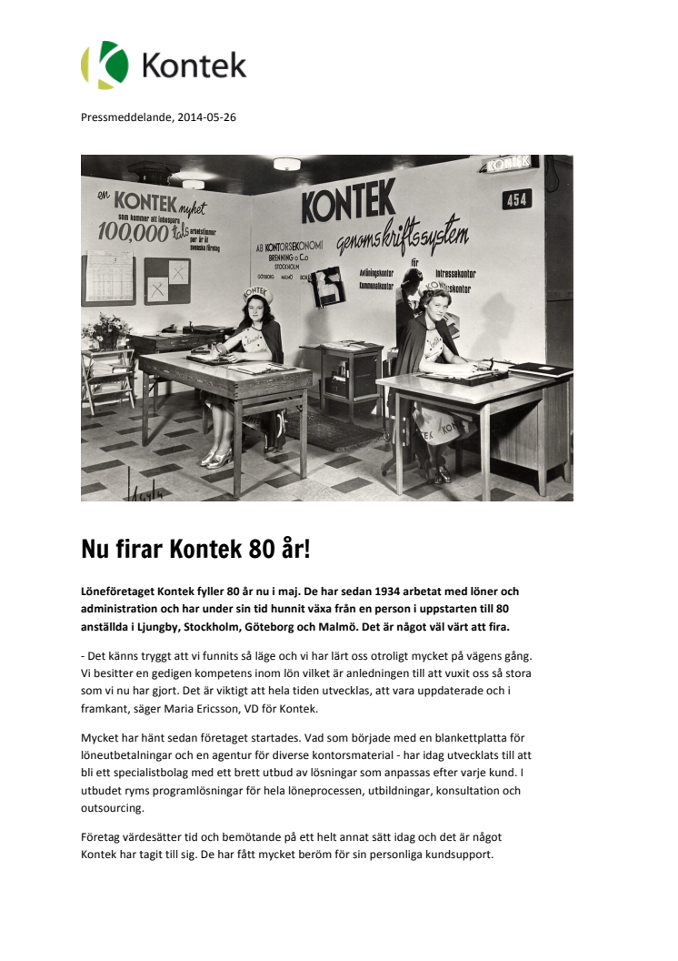 Nu firar Kontek 80 år!