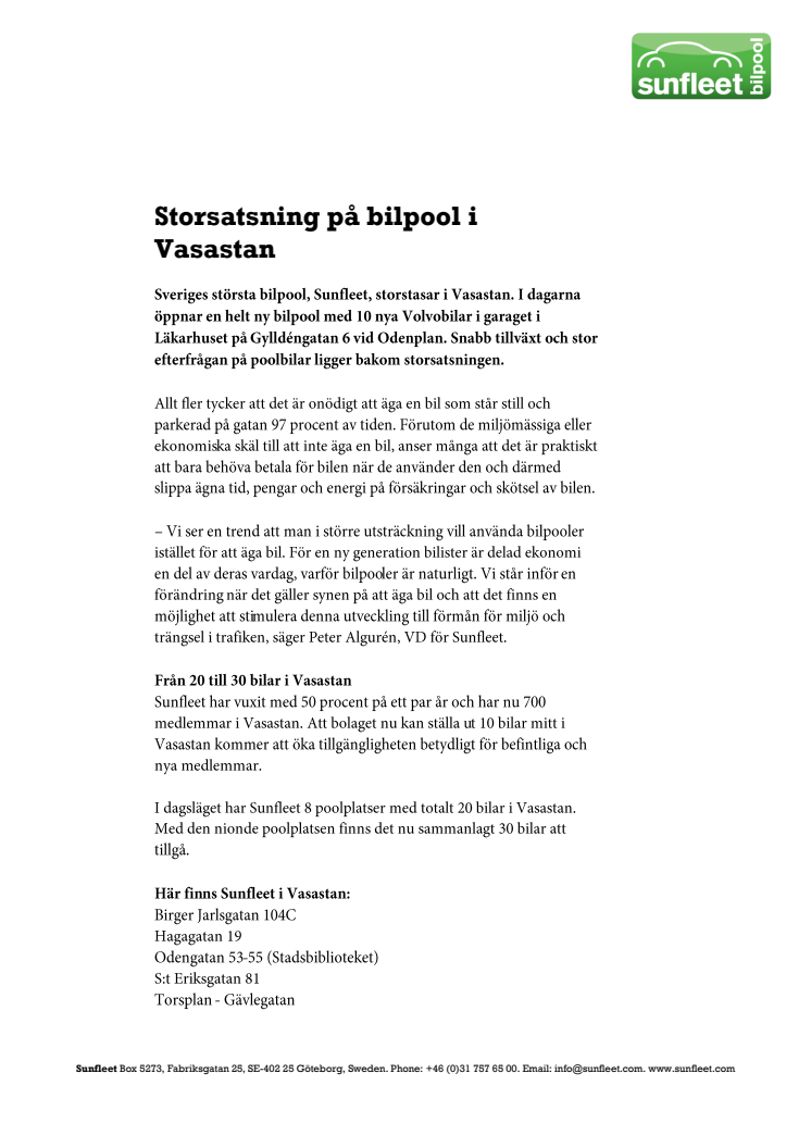 Storstasning på bilpool i Vasastan