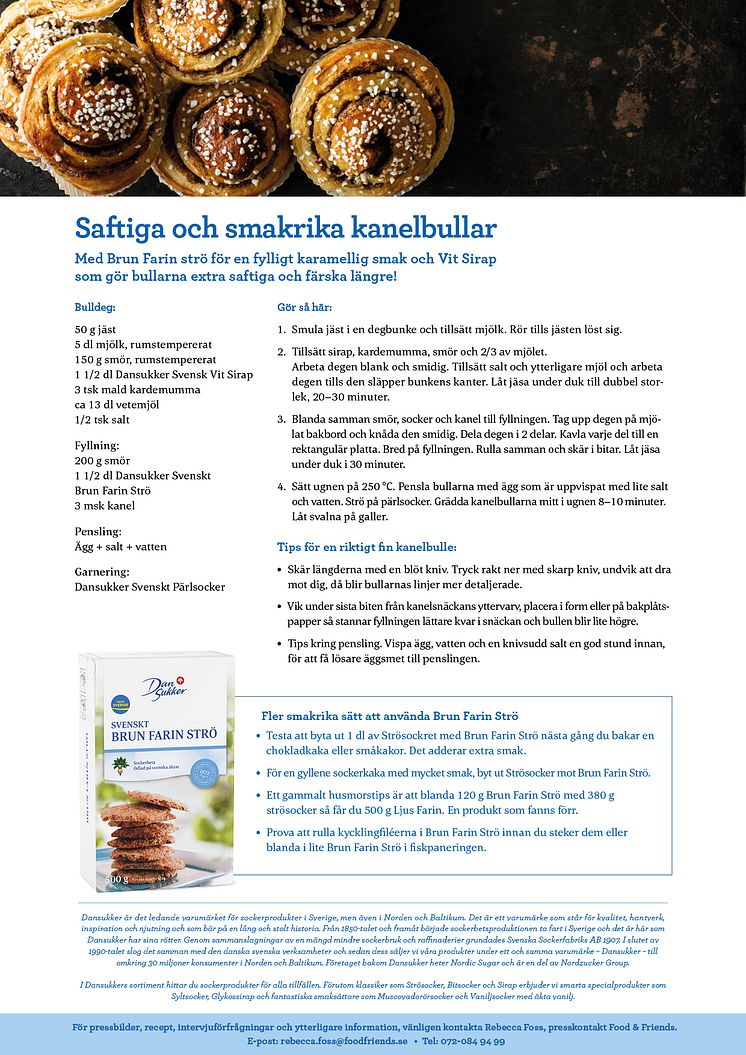 Dansukkers saftiga och smakrika kanelbullar