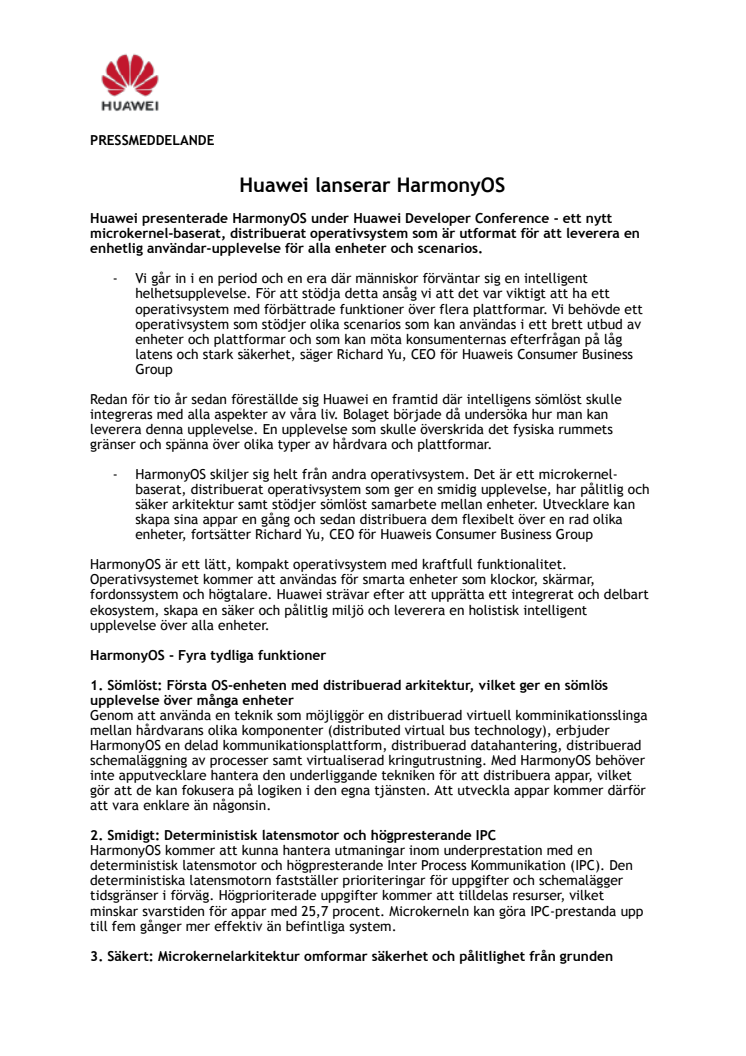 Huawei lanserar HarmonyOS