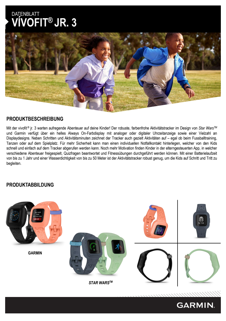 Datenblatt Garmin CH vivofit jr. 3