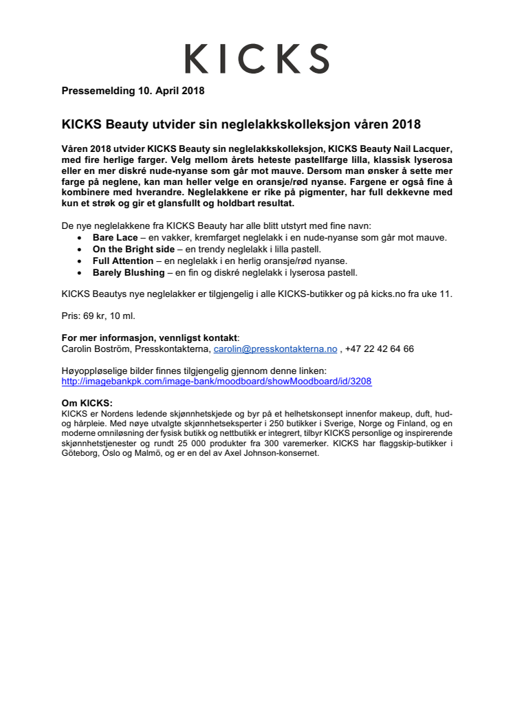 KICKS Beauty utvider sin neglelakkskolleksjon våren 2018