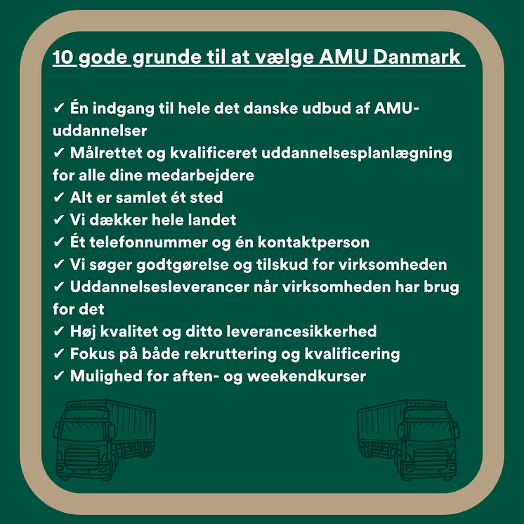 Fakta om AMU Danmark