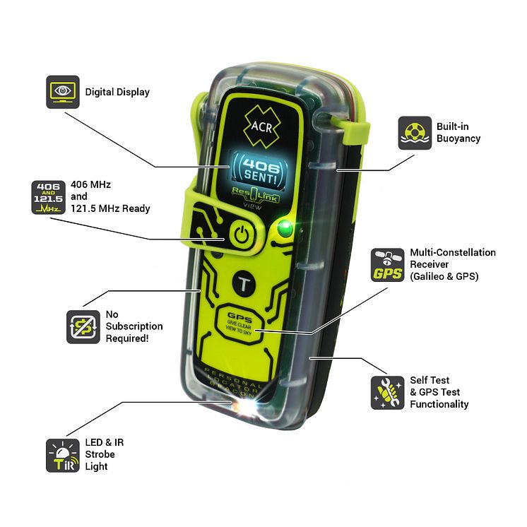 Hi-res image - ACR Electronics - The new ACR Electronics ResQLink View Personal Locator Beacon with Optical Display Technology 