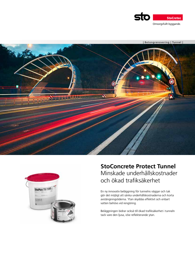 Informationsblad StoConcrete Protect Tunnel