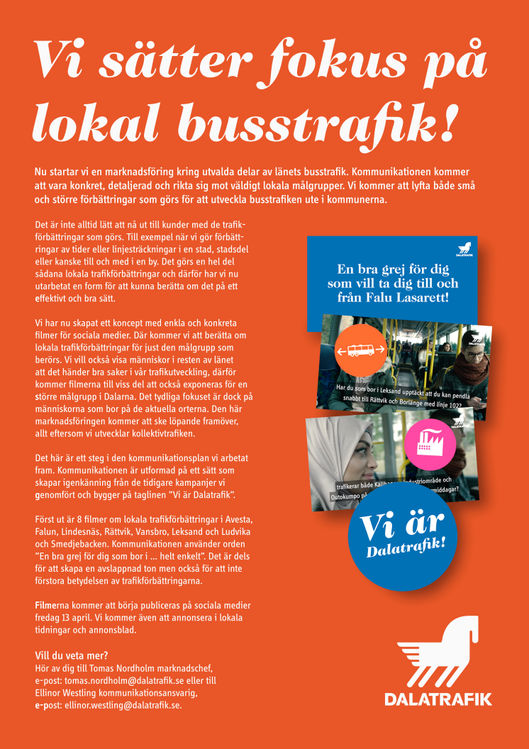 Vi sätter fokus på lokal busstrafik!