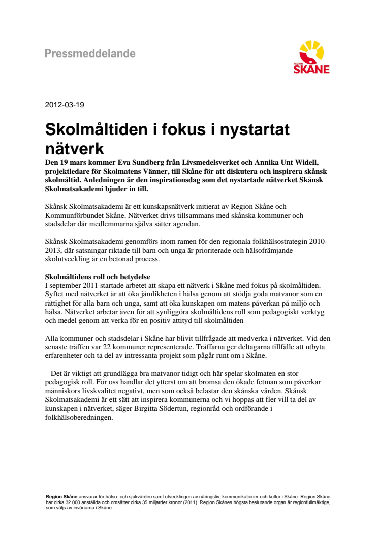 Skolmåltiden i fokus i nytt nätverk