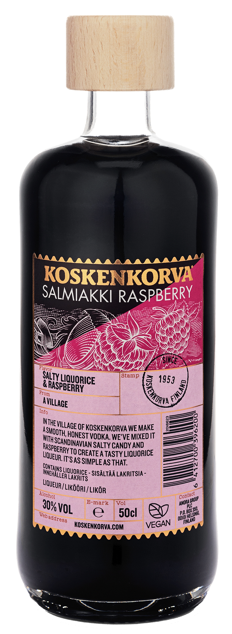 Koskenkorva Salmiakki Raspberry, flaskbild