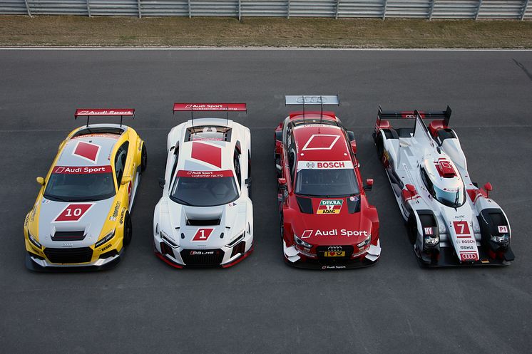Audi TT cup, Audi R8 LMS, Audi RS 5 DTM, Audi R18 e-tron quattro