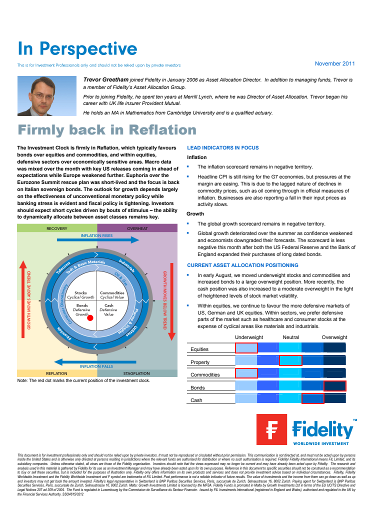 Trevor Greetham's current views: "Firmly back in reflation"