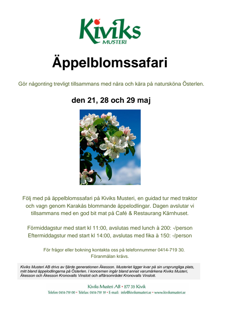 Äppelblomssafari på Kiviks Musteri