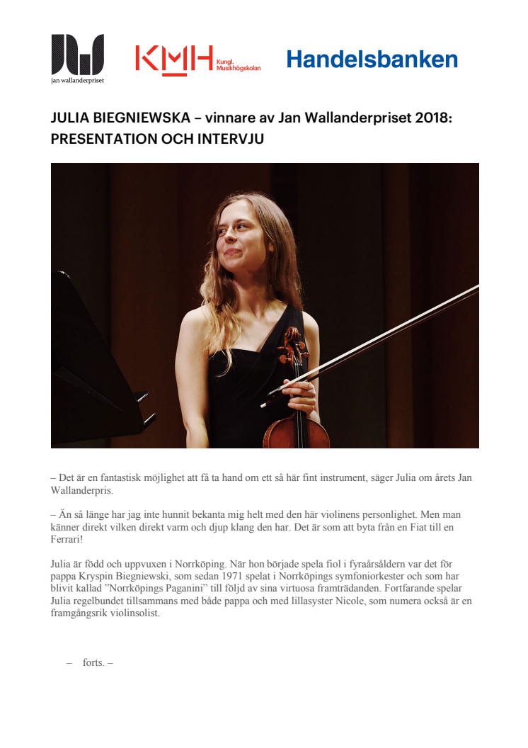 Julia Biegniewska: presentation och intervju (pdf)