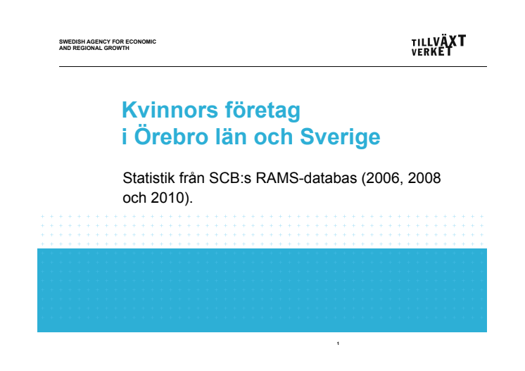 Antal företag som drivs av män resp kvinnor 2006-2010 Örebro