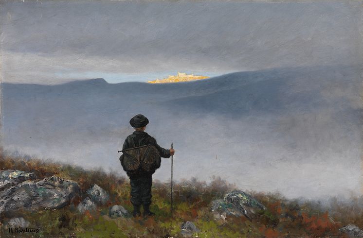 Eventyrrommet. Theodor Kittelsen, «Langt langt borte saa han noget lyse og glitre», 1900