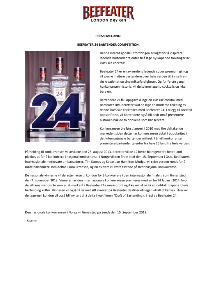 Beefeater 24 Konkurranse