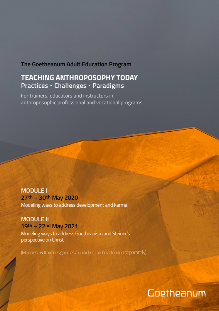 Goetheanum Adult Education Programm Flyer 