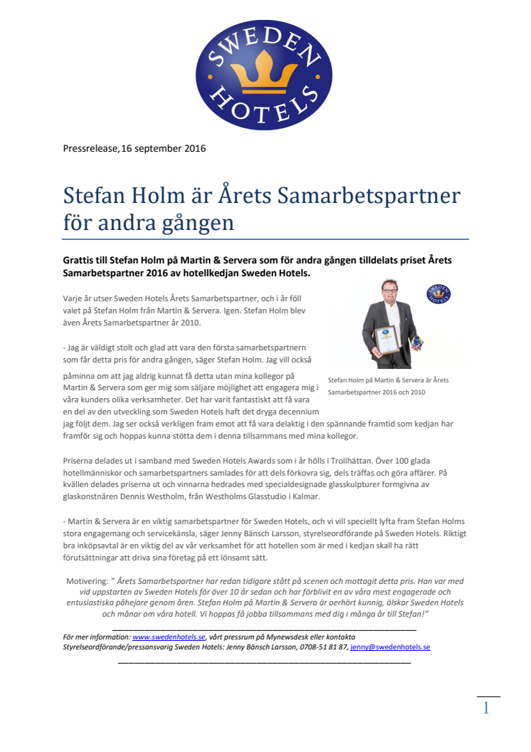 Stefan Holm är Årets Samarbetspartner för andra gången
