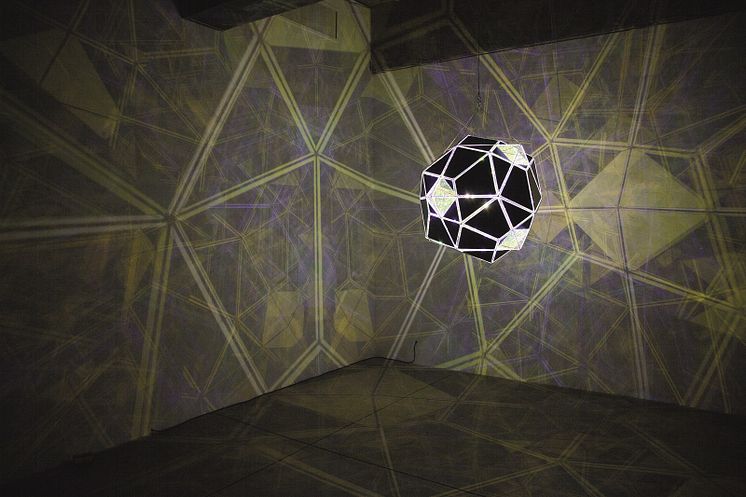 I still believe in miracles - Olafur Eliasson, Black and yellow double polyhedron lamp, 2011