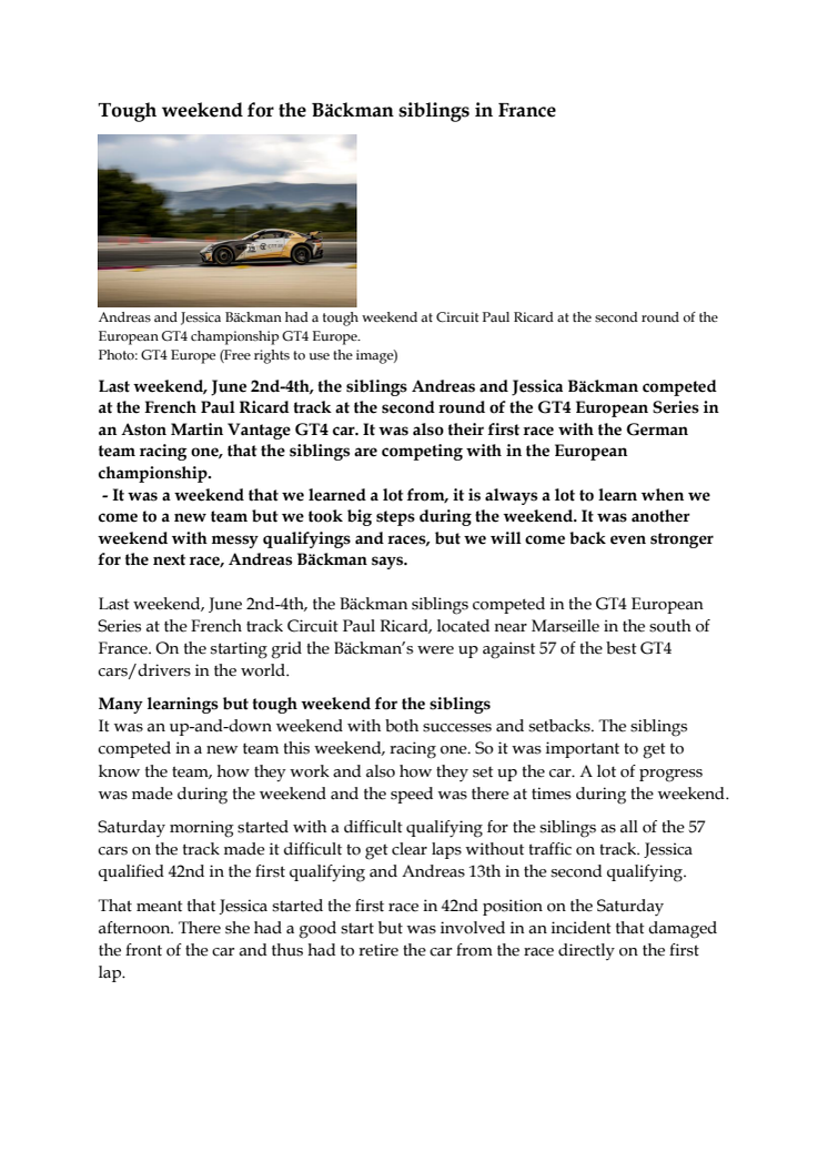 230605 ENG Pressrelease, GT4 Europe Paul Ricard.pdf