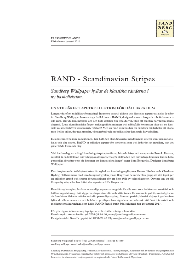 Ny kollektion Rand - Scandinavian stripes