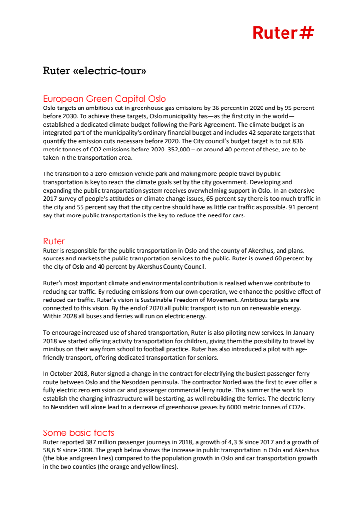 Ruter «electric-tour» Factsheet