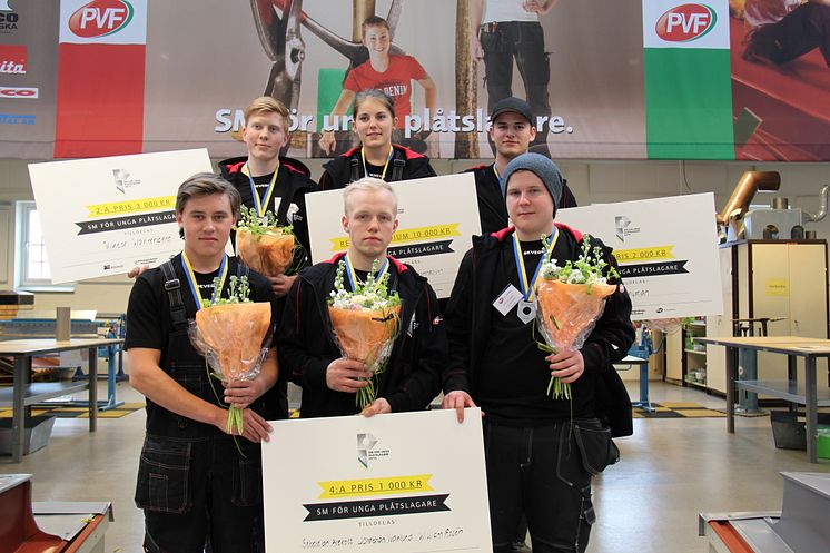 Finalisterna i SM för unga plåtslagare 2015.
