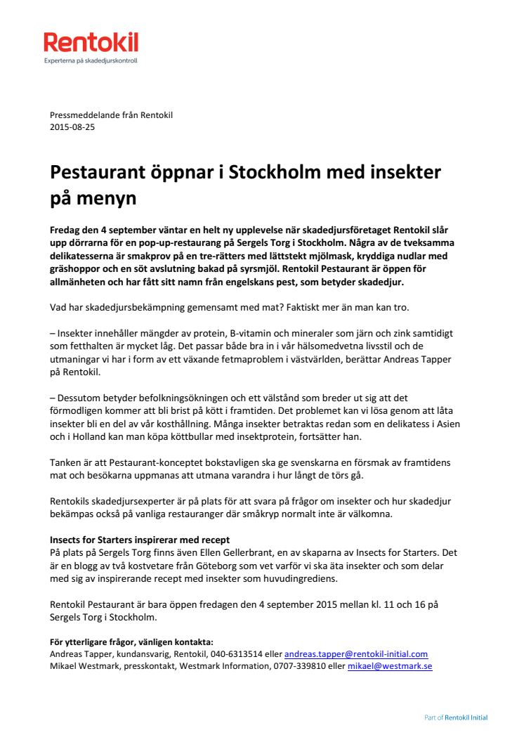 Pestaurant öppnar i Stockholm med insekter på menyn