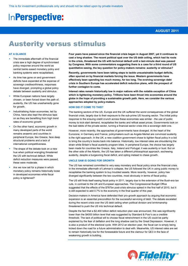 Austerity versus stimulus