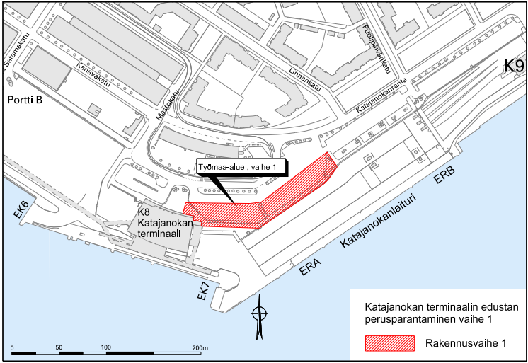 Katajanokan terminaalin edustan muutostyöt 