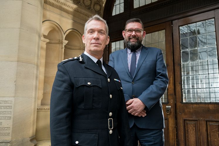 Northumbria Police Chief Constable Winton Keenen and Northumbria University Deputy Vice-Chancellor Professor Peter Francis