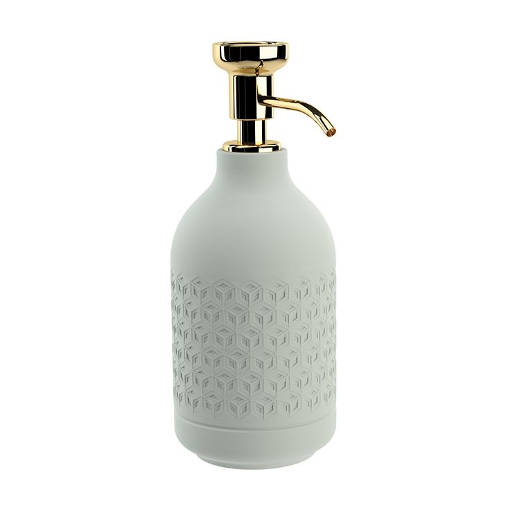Pomd`or_x_Rosenthal_Equilibrium_Free_standing_soap_dispenser_Hexagon_Gold
