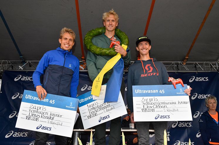 The men's podium Ultravasan 45 2018