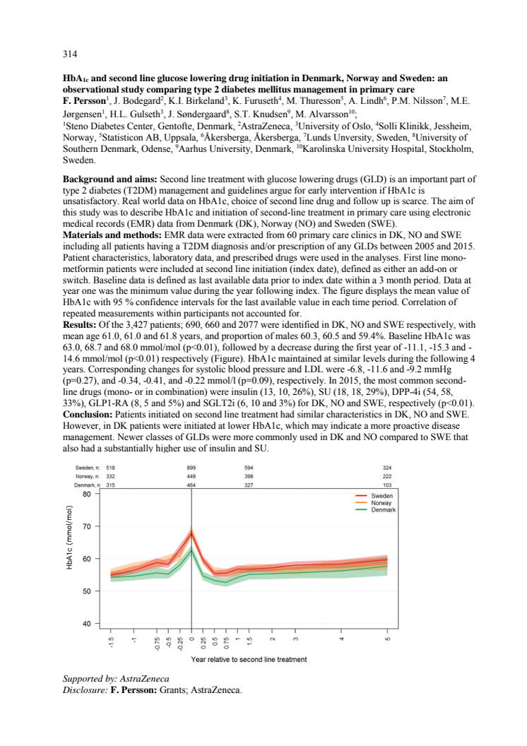 Abstract: Nordic DISCOVER observational study, F.Persson. Presented at EASD 160914