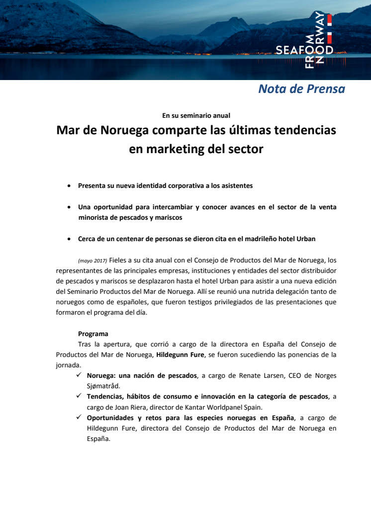 Mar de Noruega comparte las últimas tendencias en marketing del sector