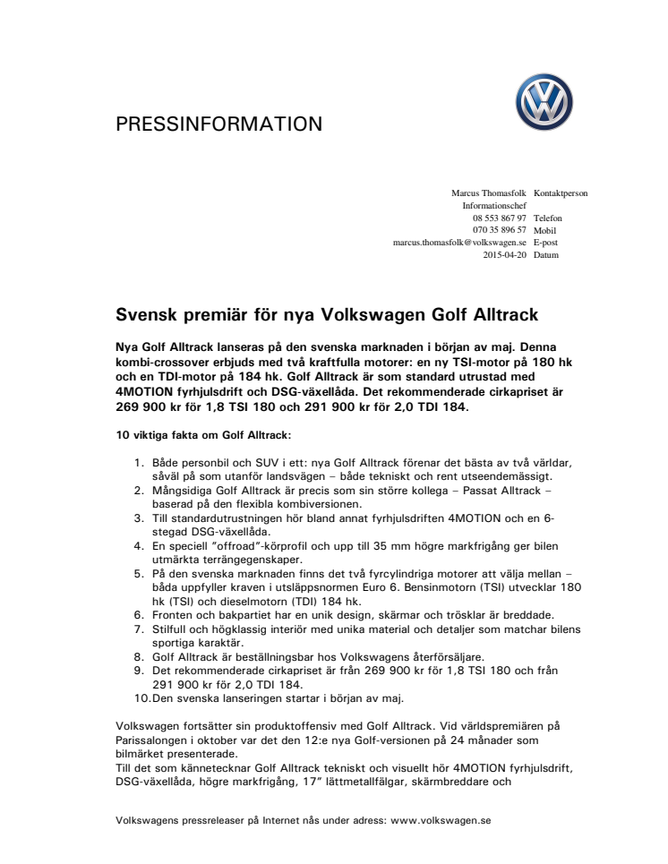 Info Golf Alltrack 