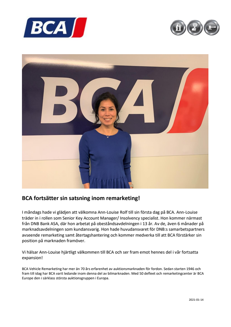 ​BCA fortsätter sin satsning inom remarketing!