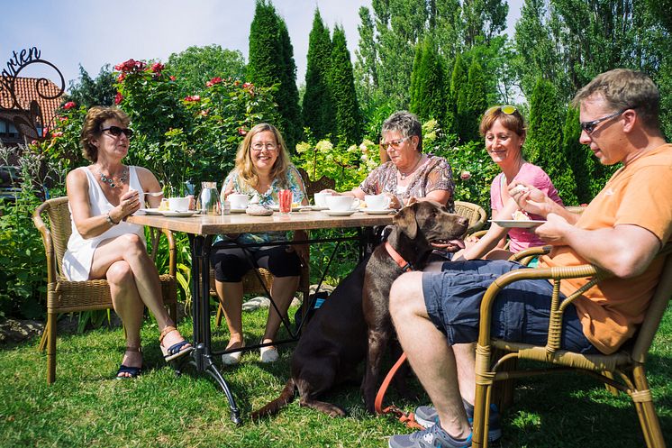 Kuchen essen im Hofcafé