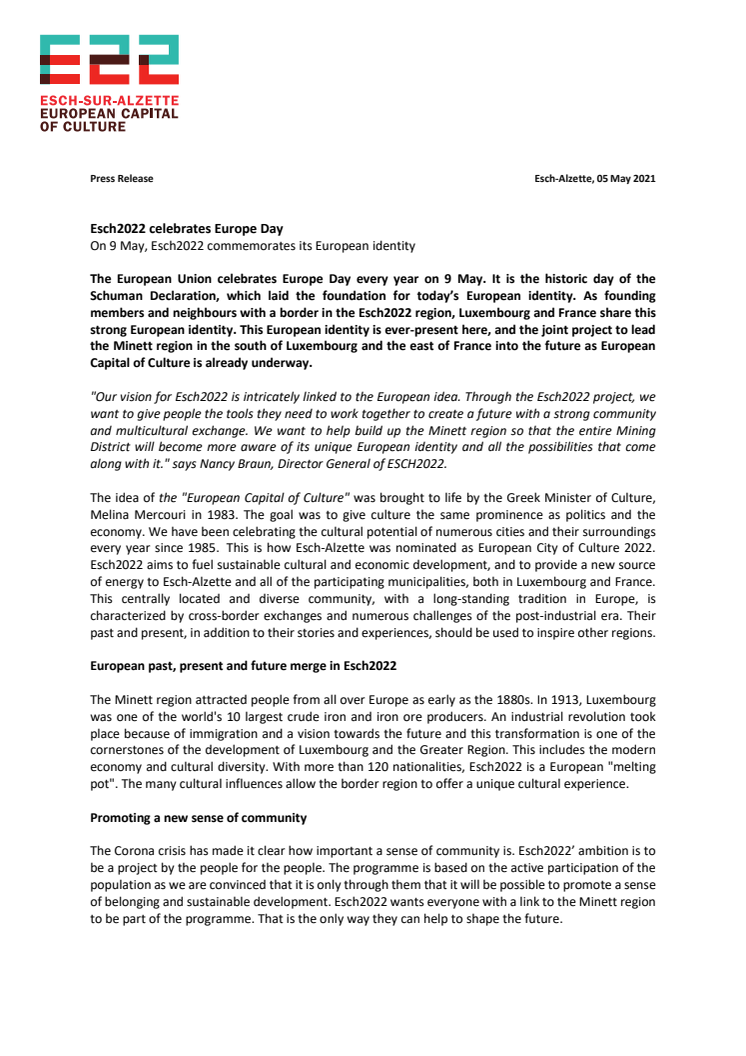Press release_Esch2022_Europe Day