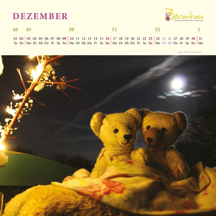  Mit Bärenherz durchs Jahr 2018 - Der neue Bärenherz-Kalender 