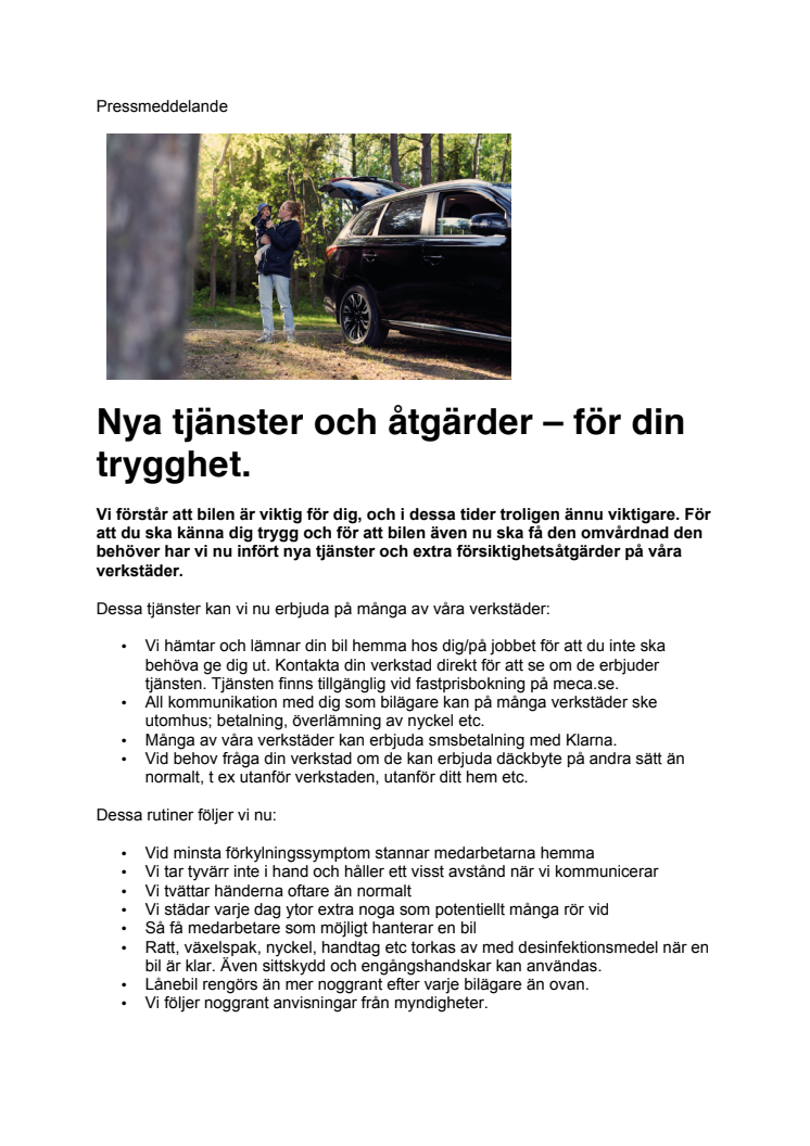 Nya tjänster och åtgärder – för din trygghet.