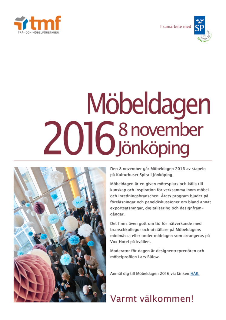 Inbjudan - Möbeldagen 2016