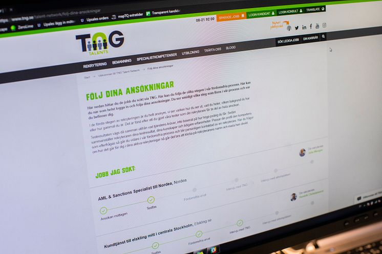 TNG lanserar ny digital tjänst för jobbsökare - utmanar rekryteringsbranschens svarta hål. 