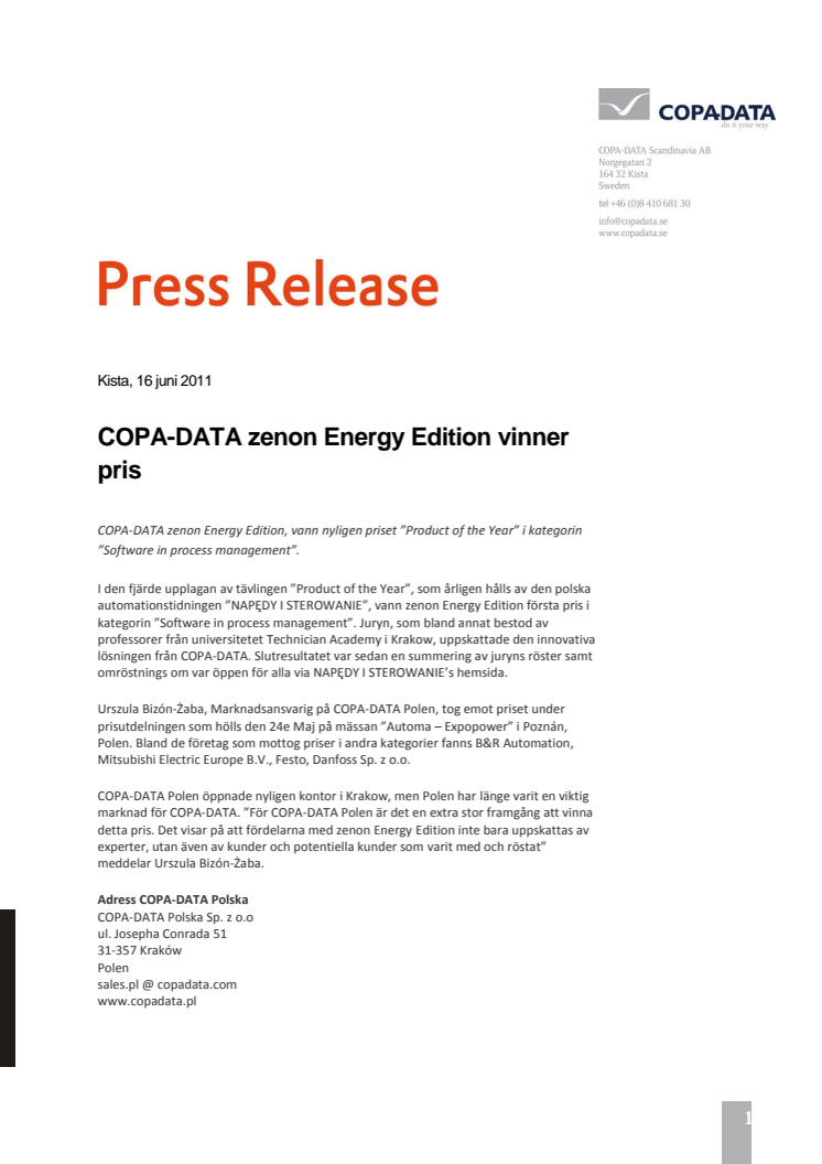 COPA-DATA zenon Energy Edition vinner pris
