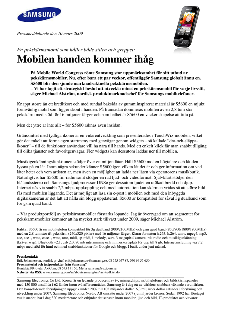 Mobilen handen kommer ihåg