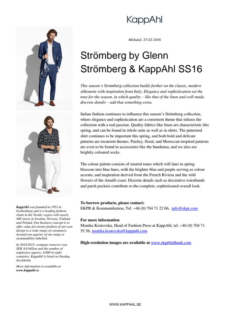 Strömberg by Glenn Strömberg & KappAhl SS16
