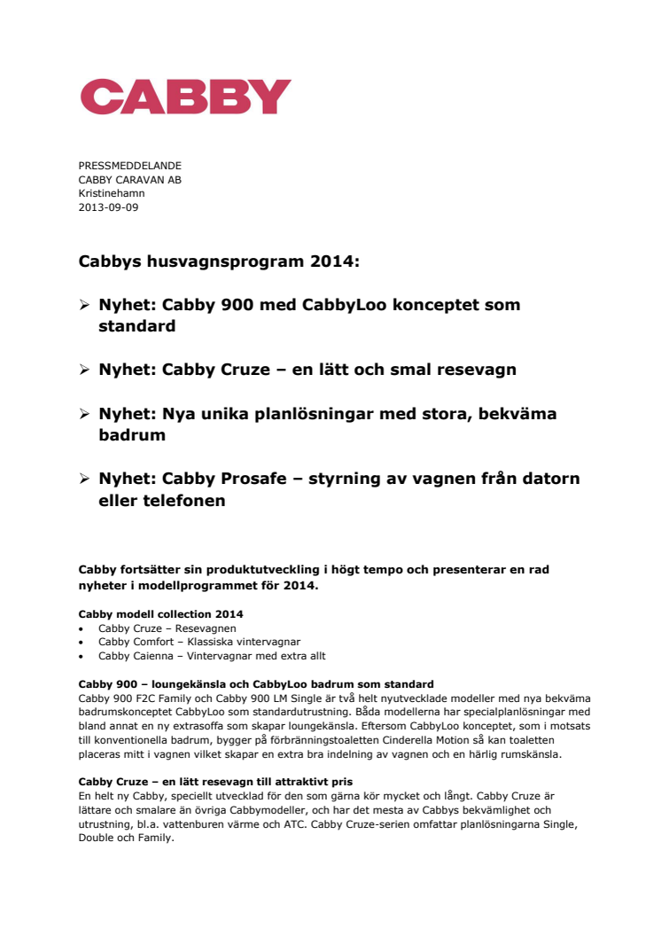 Cabbys nyhetsprogram 2014